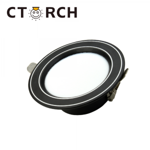 Լուսատու ներքին կլոր, դաուն Մուն, սև+արծաթ 5W, CCT, 3000K-6500K CTORCH