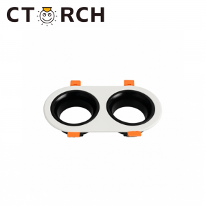 Կաղապար լամպի, ներքին պլաստմասից 2 տեղ օվալ սպիտակ+սև, ներառյալ MR16 կոթառ CTORCH