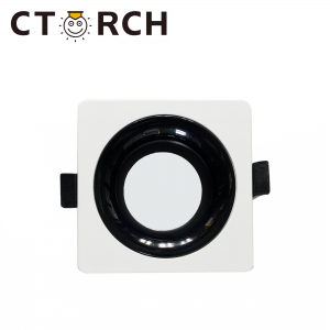 Կաղապար լամպի, ներքին պլաստմաից 1 տեղ քառակուսի սպիտակ+սև, ներառյալ MR16 կոթառ CTORCH