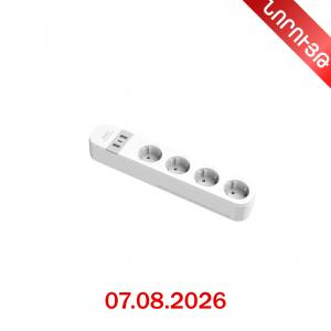 Վարդակ քառաբաշխիչ WiFi լարով 2 USB Type-c, BX-WF035-G-2U1C, 16A, 3680W, 220-240V