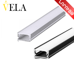 Պրոֆիլ ալյումինից արտաքին ուղղանկյուն, լուս. Ժապավենի, VELA 6 խցան, 6 ամրակ