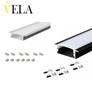 Պրոֆիլ ալյումինից  30x10x3000մմ ներքին ուղղանկյուն, լուս. Ժապավենի, արծաթ VELA 6 խցան, 6 ամրակ