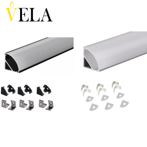 Պրոֆիլ ալյումինից 15.8x15.8x3000մմ, արտաքին կոր անկյուն, լուս. Ժապավենի 6 խցան, 6 ամրակ