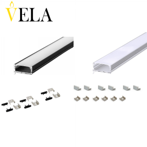 Պրոֆիլ ալյումինից 17.8x6.9x3000մմ արտաքին ուղղանկյուն, լուս. Ժապավենի, արծաթ VELA 6 խցան, 6 ամրակ