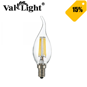 Լամպ լուսադիոդ ֆիլամեն C35 բալբ սուր ծայր VALLIGHT