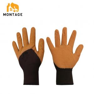 Ձեռնոց սինթետիկ թելից լատեքսապատ փրփրացված, շագանակագույն MONTAGE 50գր N10