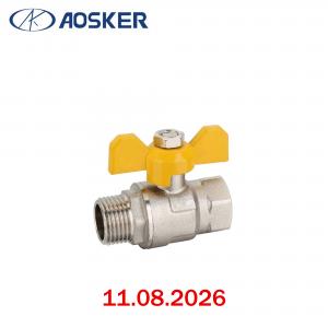 Փական գնդիկավոր լատունից, գազի F1/2xM1/2 AOSKER