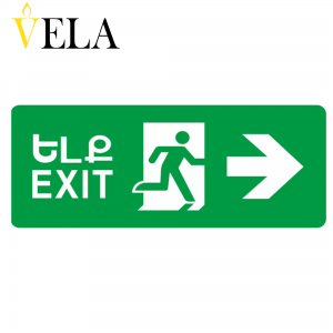 Ցուցանակ վթարային լույսով երկկողմանի, ելք աջ, կախիչով VELA 3W