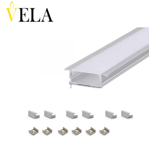 Պրոֆիլ ալյումինից 17x6.9x3000մմ ներքին ուղղանկյուն, լուս. Ժապավենի, արծաթ VELA 6 խցան, 6 ամրակ